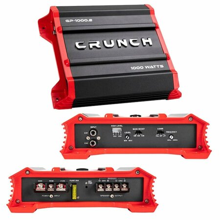 CRUNCH 1000W Ground Pounder Two Channel Car Audio Amplifier CR600010